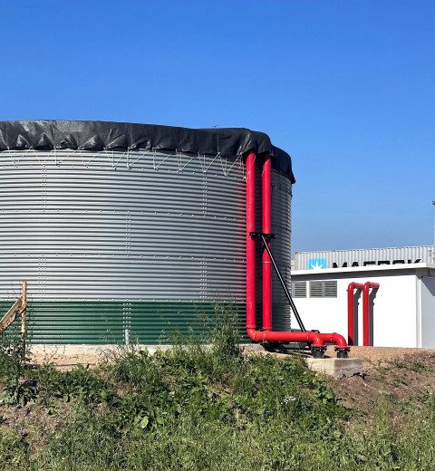 Uruguay'daki bir lojistik merkezinde yangın güvenliği için su depolaması